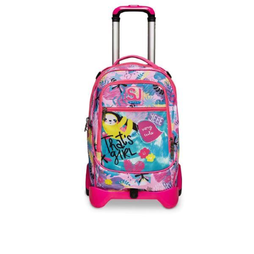 SEVEN CLACK IT GIRL TROLLEY JACK 2 RUOTE IN POLIESTERE 37X51X27 CM 34 LT SCOMPONIBILE TASCA FRONTALE FANTASIA